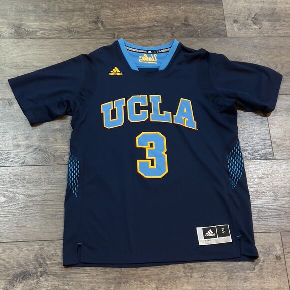 Adidas UCLA Short Sleeve Basketball Jersey Embroidered Neckline #3 - Men's Small - Picture 2 of 10